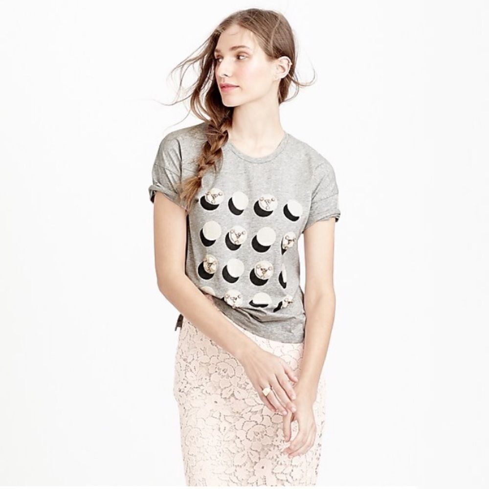 J. Crew Embellished Shadow Dot T-Shirt